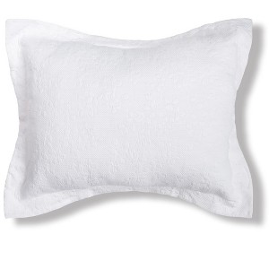 C&F Home 20" x 26" Jardin White Matelasse Cotton Standard Sham - Machine Washable - 1 of 4