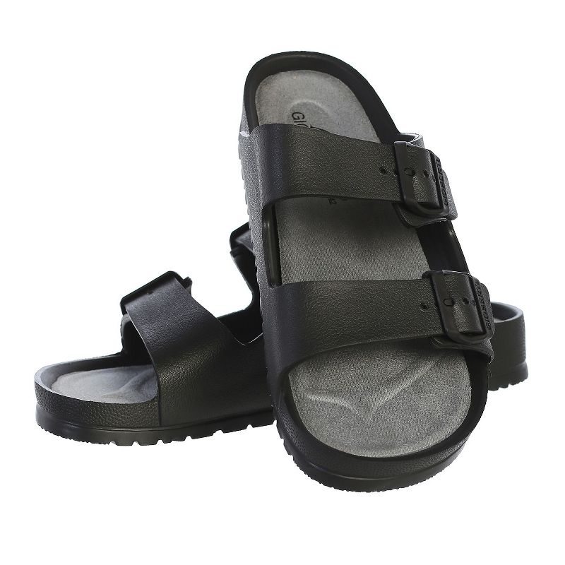Gioberti Men's EVA Sandals with Arch Support and Adjustable Strap, Black, Size 6