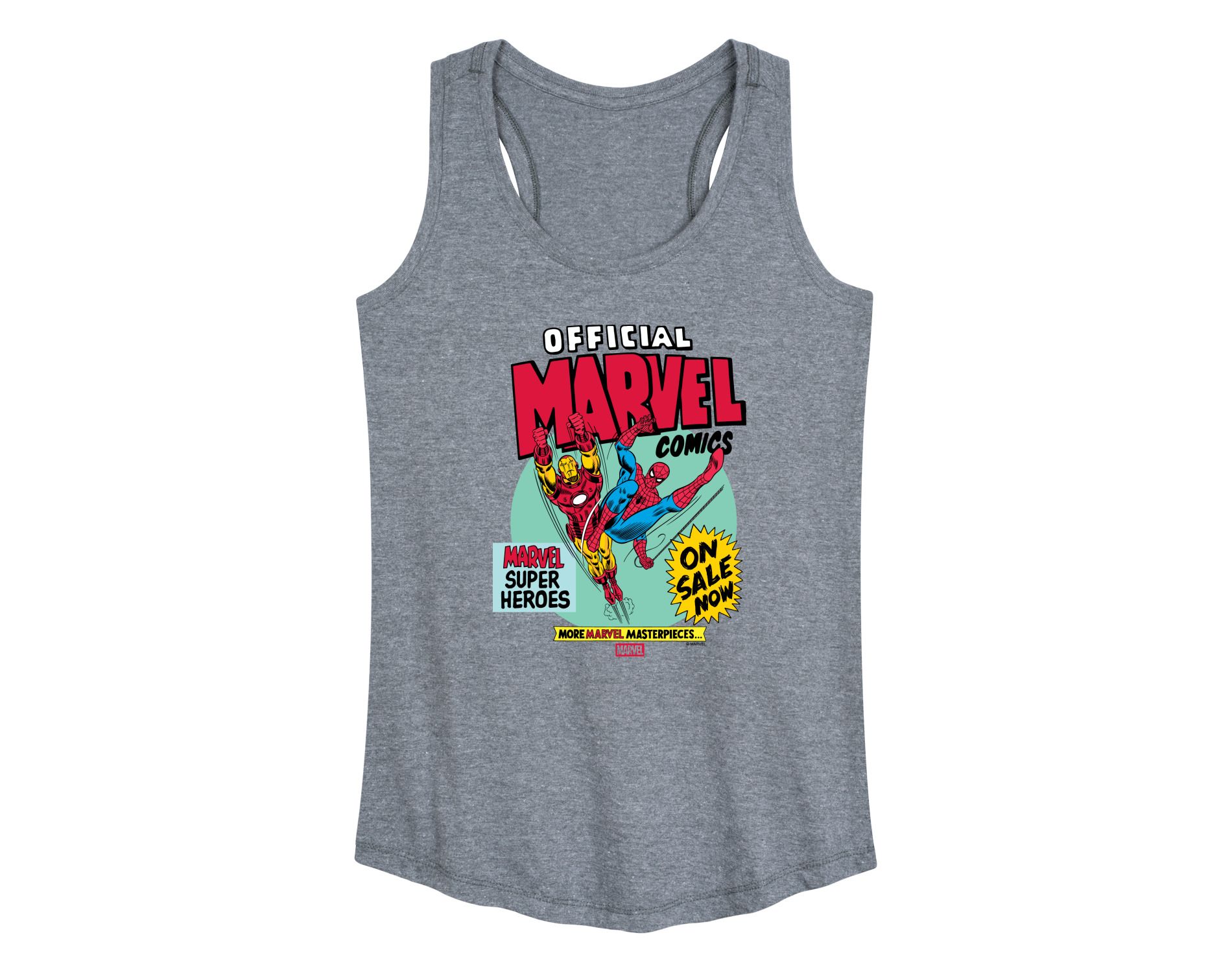 Women's Marvel Heroes Spider-Man Iron Man Graphic Racerback Tank - Heather Grey - 4X