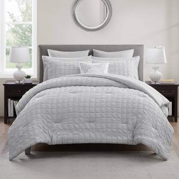 Peri Home 3pc Full/queen Clipped Honeycomb Comforter Set Light Gray : Target