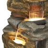 Alpine Corporation 41" Cascading Rock Mountain Water Fountain: Polyresin, Outdoor Use, 6 Basins - 4 of 4