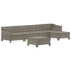 vidaXL 6 Piece Patio Lounge Set with Cushions Gray Poly Rattan - 4 of 4