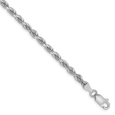 Black Bow Jewelry 3.3mm, 14k White Gold D/C Quadruple Rope Chain Bracelet