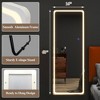 63"x16" LED Rectangle Floor Mirror with Stand, HD Full-length Mirror with Aluminum Alloy Frame and 3 Color Temperature, White - 2 of 2