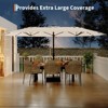 15 Ft Large Patio Umbrella with Solar Lights, Outdoor Double-Sided Rectangle Umbrella with Base, Outdoor Umbrella for Backyard, Pool, Patio - 4 of 4