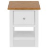vidaXL Solid Oak Wood Nightstand with Drawer and Shelf - Versatile Side/End Table, Fully Assembled, 14.2" x 11.8" x 18.5", Two-Tone Design - 3 of 4