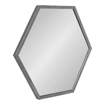 24" x 26" Laverty Hexagon Wall Mirror Dark Silver - Kate & Laurel All Things Decor