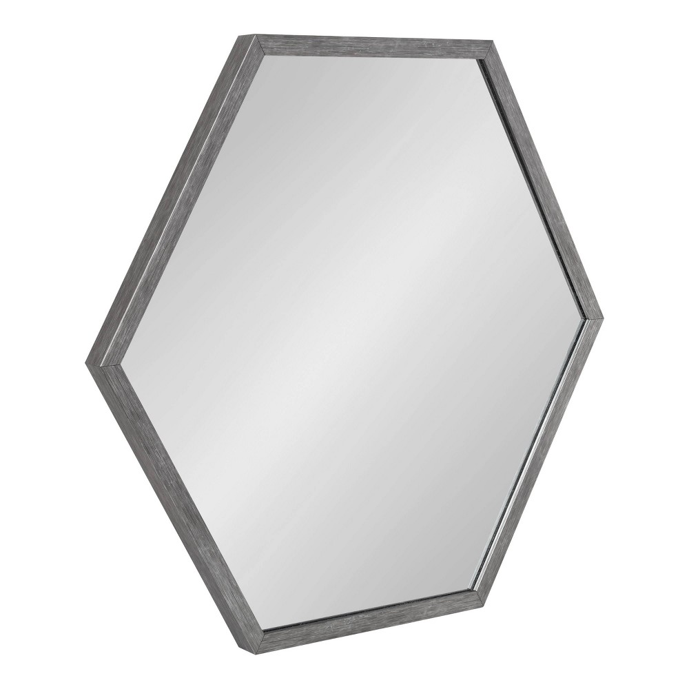 Photos - Wall Mirror 24" x 26" Laverty Hexagon  Dark Silver - Kate & Laurel All Thin