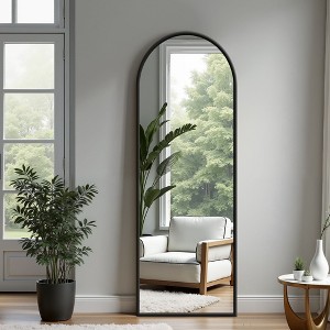 57"x20" Arched Full Length Mirror, Full Floor Mirror with Stand, Large Full Body Mirror, Wall Mirror for Bedroom Living Room - 1 of 4