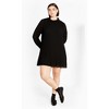 Women's Plus Size Pleat Ruffle Dress - black | CITY CHIC - 2 of 4