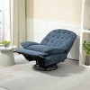 360° Swivel Recliner Adjustable Chair Chenille Swivel Reclining Glider Single Chaise Lounge Sofa Chair With Black Metal Round Base-Cuddlewood - 3 of 4