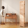 MAYEERTY 4 Panel Solid Wood Folding Room Divider Natural for Home Office 55.2"x65" - 4 of 4