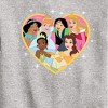 Boys' - Disney - Princesses All Together Group Heart Graphic Long Sleeve Fleece Sweatshirt - 2 of 4
