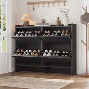 Shoe Cabinet with Flip Drawers, Wooden Shoe Organizer Cabinet with Adjustable Shelf, Shoe Storage for Entryway, Hallway, Living Room - 1 of 4