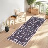 Floral Insect Print Washable Area Rugs for Living Room, Modern Non Slip Low Pile Area Rug - 2 of 4