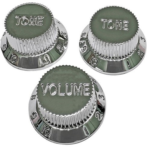 AxLabs Strat-Style Knob Kit with Chrome Lettering (3) Chrome - image 1 of 1