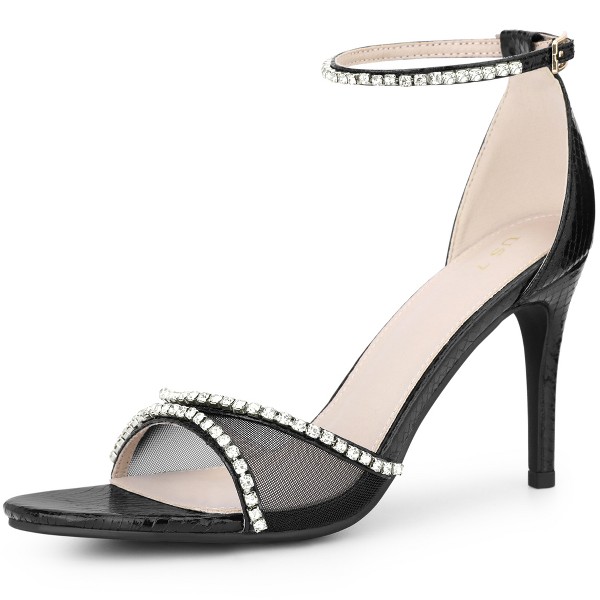 Sandalias BLISSFUL STEP con Tachuelas de Punta Abierta y Tobillera de Malla para Mujer