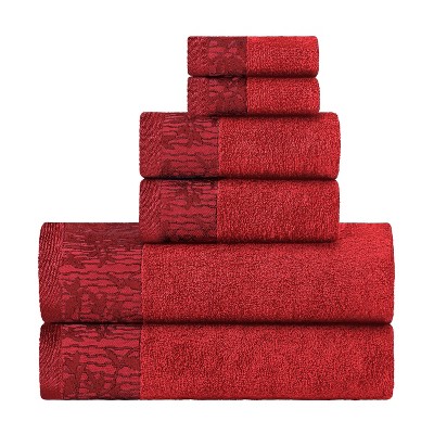 Charming Floral Accent Cotton Towel Set by Blue Nile Mills