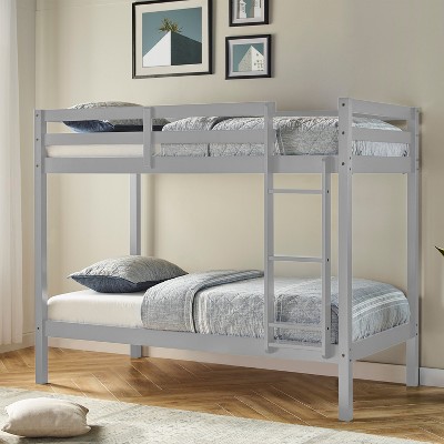 Kids' Twin Over Twin Caspian Bunk Bed Gray - Hillsdale Furniture: Nautical Style, Built-In Guard Rails, Hardwood Frame