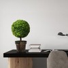 2PCS 22" Round Artificial Boxwood Topiary Tree Home Office Outdoor Decorations - 3 of 4