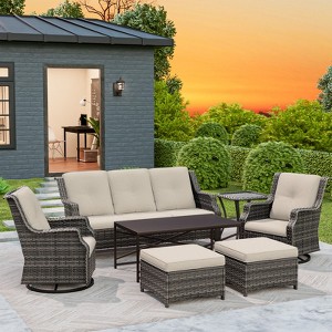 UPTIOT 7-Piece Outdoor Patio Conversation Set - 1 of 4