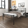 FurnitureR Twin Size Metal Bed Frame with Headboard and Footboard – Under Foundation Storage, No Box Spring Needed, Black - 3 of 4