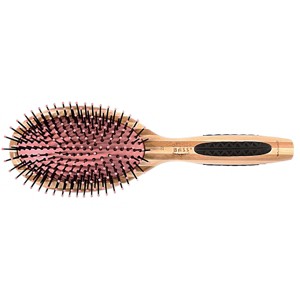 Bass Brushes Style & Detangle Hair Brush Premium Bamboo Handle with Professional Grade Nylon Pin Large Oval Stripe - 1 of 4