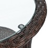 Anybear 2PC Rattan Chairs with Glass Round Table Leisure Set for Patio Balcony Courtyard - 4 of 4