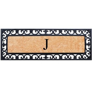 A1HC Rubber Coir Doormat For Outdoor Entrance, Anti-Shed Treated Front Door Mat 18x48, Monogrammed - 1 of 4