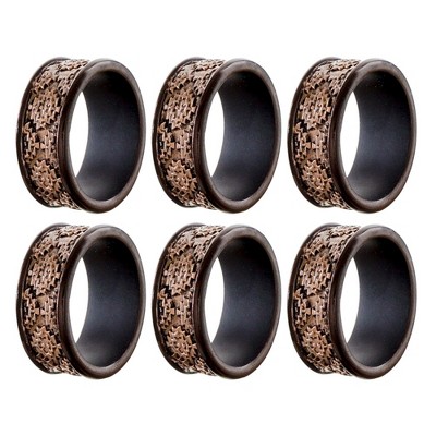 Creative Scents Dublin Napkin Rings Set of 6 - Brown
