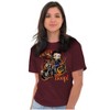 Biker Betty Boop Flaming Motorcycle Womens Graphic T Shirt Tees Brisco Brands - 3 of 4