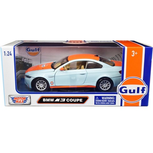 Bmw M3 Coupe With gulf Oil Livery Light Blue With Orange Stripe 1 24 Diecast Model Car By Motormax Target