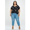 WEST K Women's Leah V Neck Short Dolman Sleeve Front Knob Blouse - 4 of 4