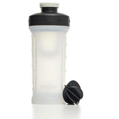 Contigo Fit Shake & Go 2.0 Plastic Antimicrobial Shaker Bottle, Salt White,  28 fl oz.