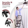 Syemin Ladders 5-Step Ladder, Folding Portable Ladder Stool, With Anti Slip Pedals, Lightweight Portable Steel Ladder Stool, Black, 45.4"*35"*62.2" - 4 of 4