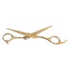 Unique Bargains Stainless Steel 5.5 Inch Straight Scissors for Long Short Thick Hard Soft Hair for Men Women Gold Tone - 4 of 4