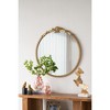 ACEPANO 30 in. W Round Wall Mirror with Gold Finish & Decorative Leaf Crest-Gold - 2 of 4