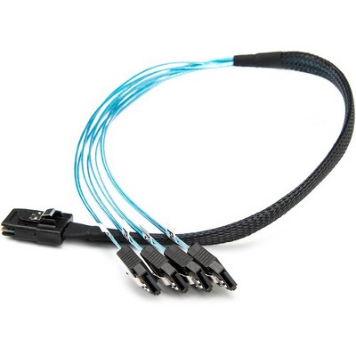 Rocstor Premium 20in Serial Attached SCSI SAS Cable - SFF-8087 to 4X Latching SATA - SAS/SATA for H