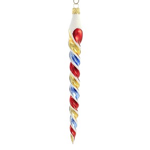 Sbk Gifts Holiday 8.0 Inch Red Blue & Gold Twisted Icicle Ornament Twist Patriotic Usa Tree Ornaments - 1 of 3