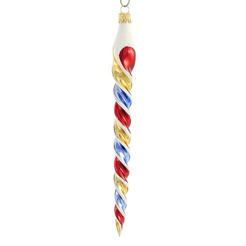 Sbk Gifts Holiday 8.0 Inch Red Blue & Gold Twisted Icicle Ornament Twist Patriotic Usa Tree Ornaments, 1 of 4