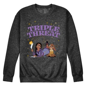 Men's - Disney - Triple Threat Asha & Star Graphic Fleece Sweatshirt - 1 of 4