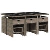 vidaXL 9 Piece Patio Dining Set with Cushions Poly Rattan - 3 of 4