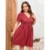 Clearlove Womens 2025 Plus Size Dresses Tunic Dress Short Sleeve V Neck Flowy Swing Mini Shift Dress - 3 of 4