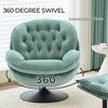 Velvet Swivel Leisure Lounge Chair with Ottoman, Tufted Design, Thickened Foam Cushion and Sturdy Metal Base - 4 of 4
