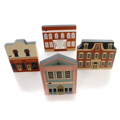 Cat's Meow Village 5.5 Inch Main Street Series Set/4 Retired Fj Designs House Village Buildings