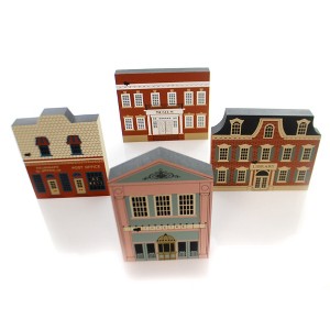 Cat's Meow Village 5.5 Inch Main Street Series Set/4 Retired Fj Designs House Village Buildings - 1 of 4