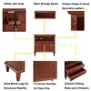 Lyngins Mid-Century Modern Nightstand with 2 Drawers–USB Ports & Power Outlets, Vintage End Table with Open Shelf, Fluted Pilasters Design Side Table - 4 of 4