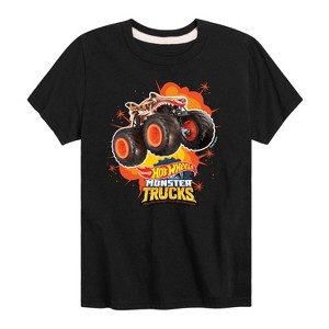 Boys' - Hot Wheels - Monster Trucks Tiger Shark Short Sleeve Graphic T-Shirt - 1 of 3