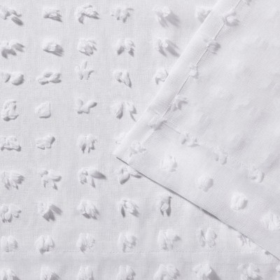 White Sheer Linen-Like Rod Pocket Window Curtain Panels