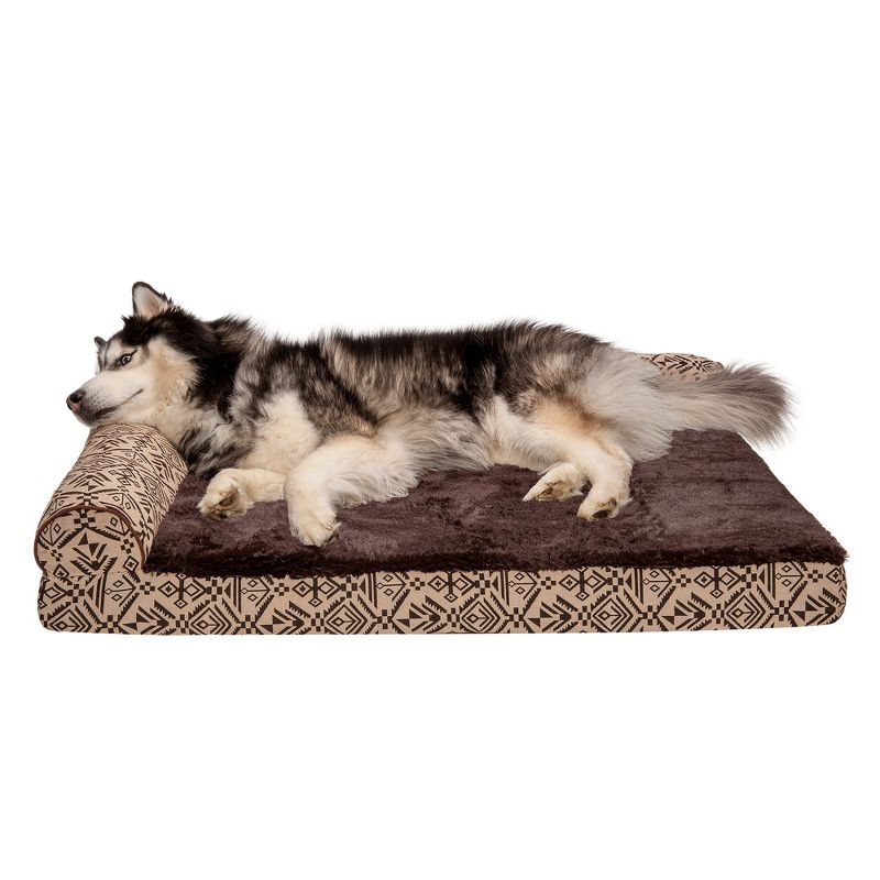 Southwest Kilim Deluxe Chaise Lounge Memory Top Sofa Dog Bed, 1 of 4